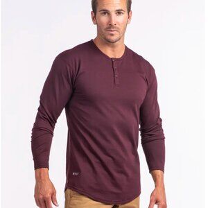 BLYT Basics - Henley Drop-Cut Long Sleeve: BYLT Signature - Maroon - Size M
